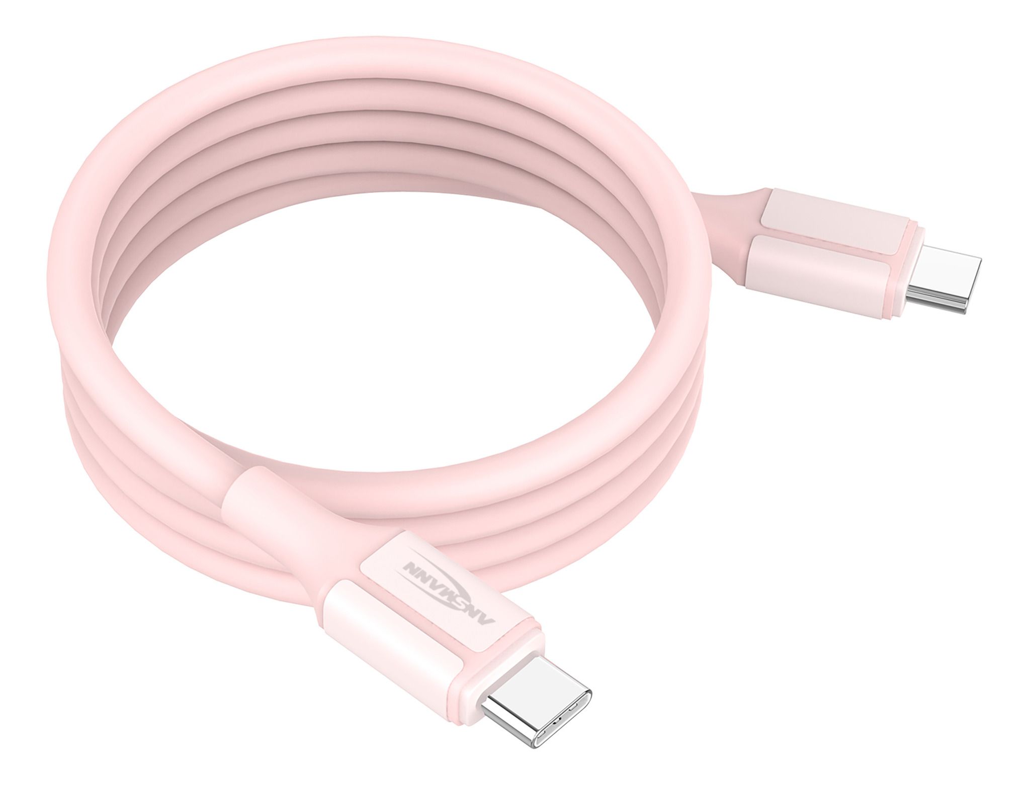 Magnetisches Silikonkabel USB-C auf USB-C, 120cm rose - Magnetisches Silikonkabel USB-C auf USB-C, 120cm rose