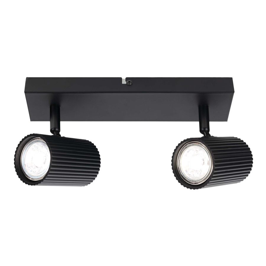 2er Spot Wand-/Deckenleuchte  TINNIS  L: 26cm schwarz - IP20, GU10, Schwarz