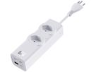 67W GaN Fast Charging Station - 2x T13, Out: USB-C1/ C2/ C3: 67W PD, C1+C2 shared: 45W + C3: 20W, USB-A: 5W, GaN, 2m Kabel, weiss