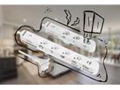 Home Station - 3x Typ 13, Flachstecker Typ 12 mit Lasche, 1.5m Kabel, inkl. Überlast-Schalter