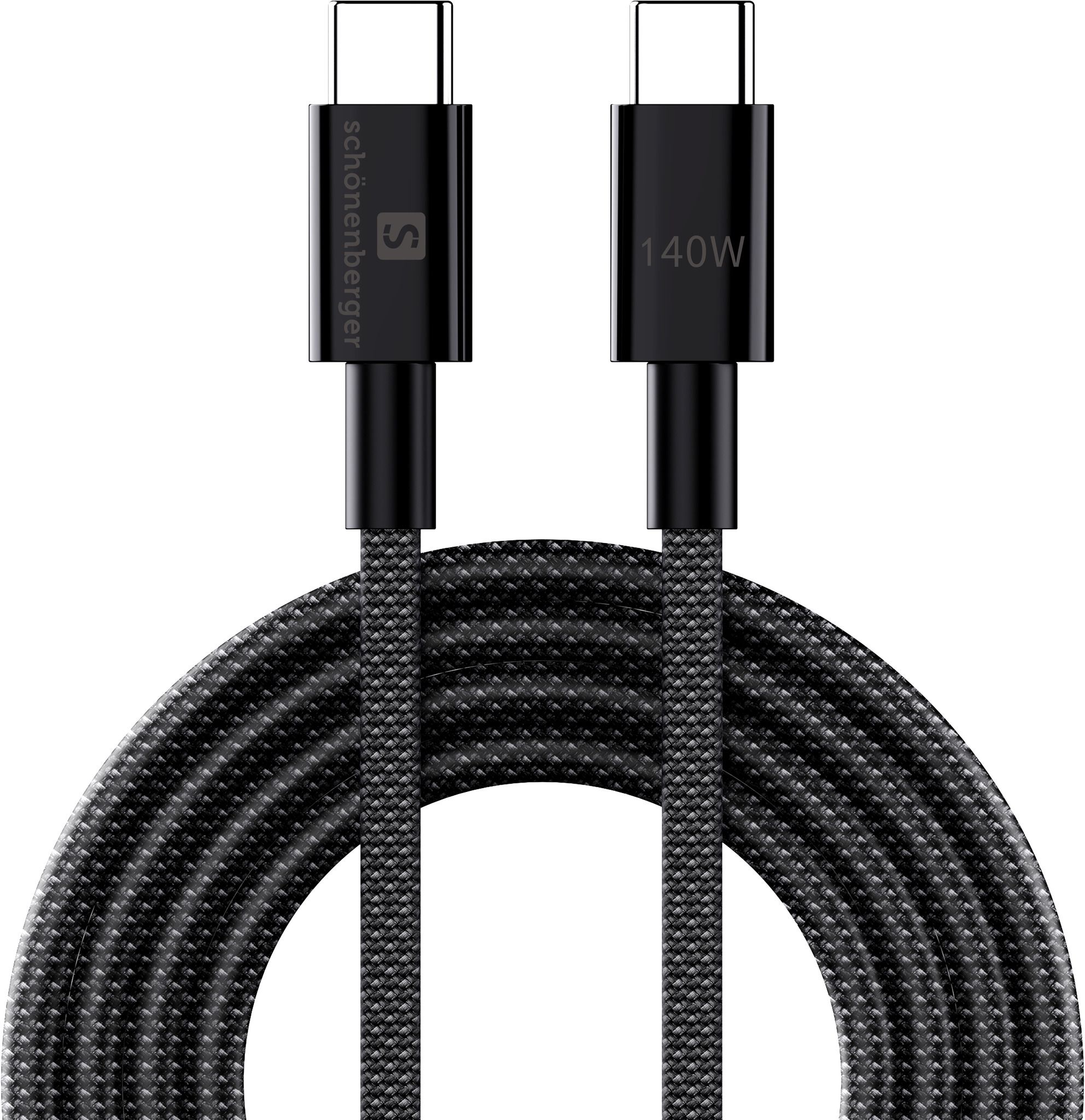 USB-C to USB-C Cable, 140W PD support, 1m, schwarz - 140W USB-C Kabel 1.0m