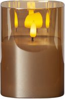 LED Pillar Kerze Flamme - Indoor, Bernstein, 12.5cm Höhe, Timerfunktion