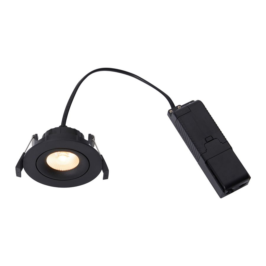 LED Einbaudownlight ALIKI - 8W, 560lm, 2700K, IP44, CRI 90, schwarz, dimmbar, D=96mm, H=45mm, BL=83mm