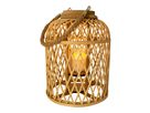 Dekoleuchte Korb natur - h: 29cm incl. Solar-LED-Kerze - IP44, warmweiss, 0.01W