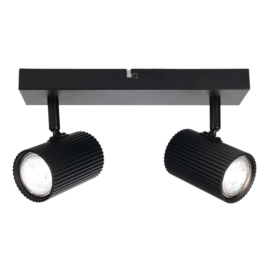 2er Spot Wand-/Deckenleuchte  TINNIS  L: 26cm schwarz - IP20, GU10, Schwarz