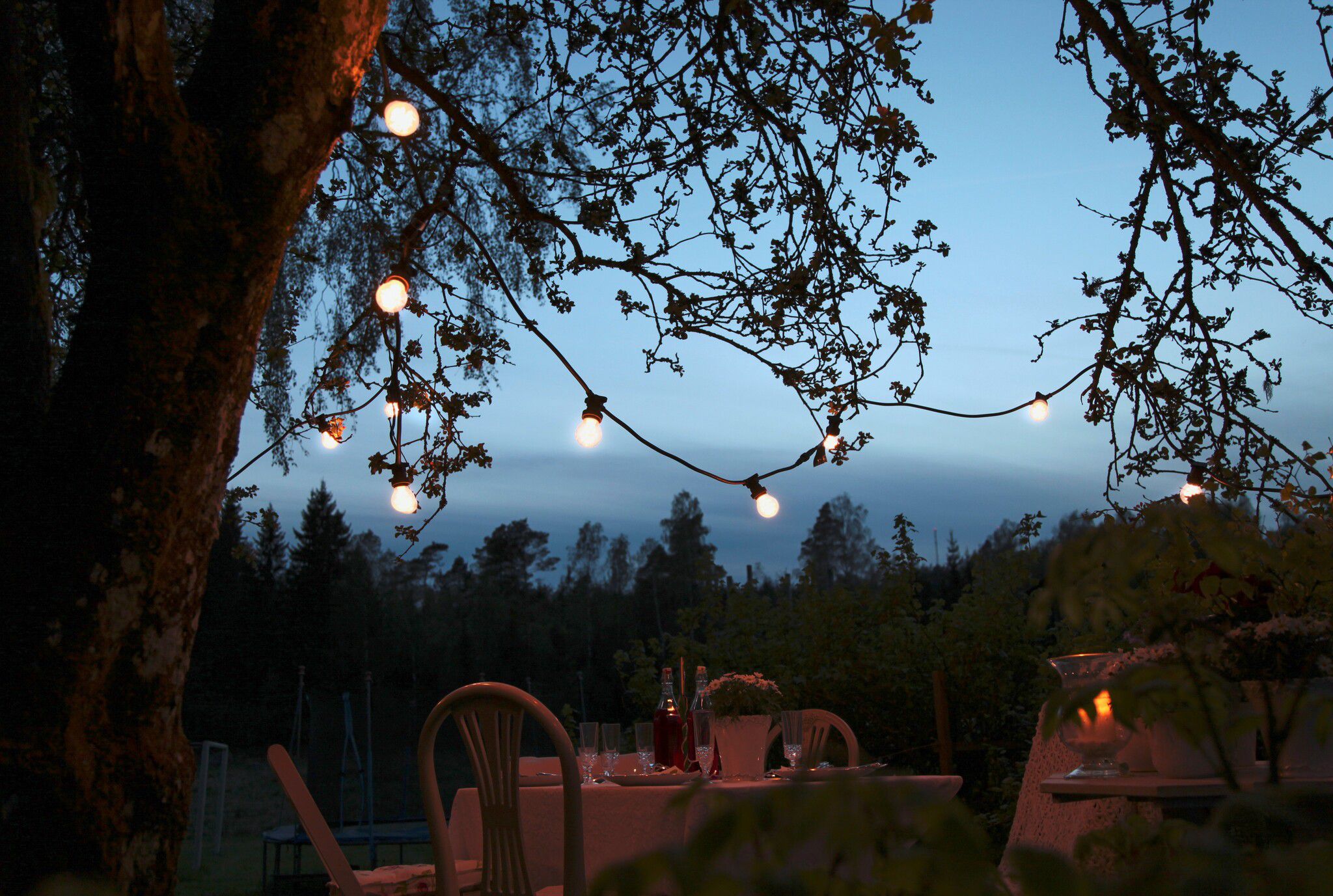 LED Party-Deco Illuminationskette, 15m - IP44, Warmweiss, 15 Led's, 1500cm