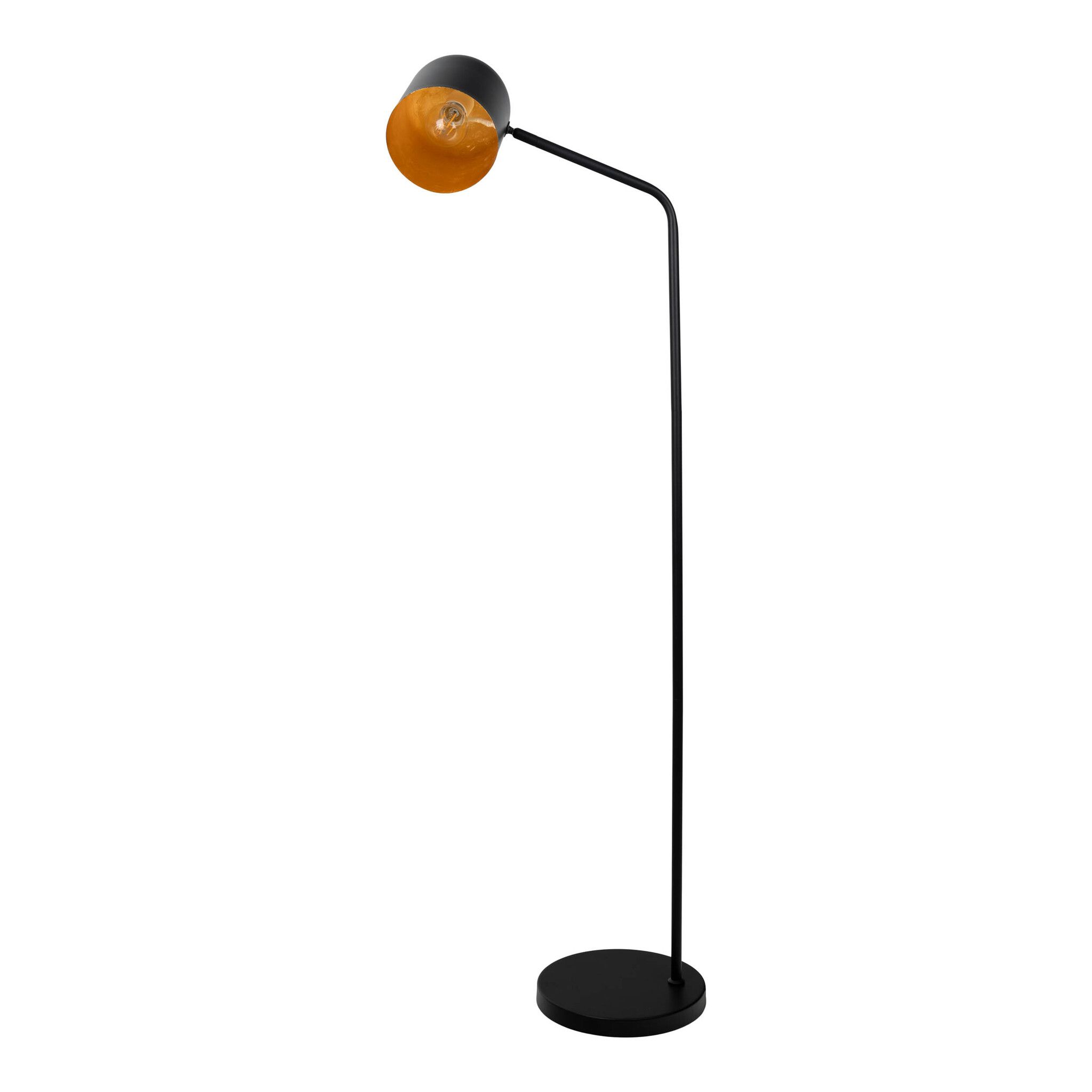 Stehleuchte  METAVION  H: 140cm schwarz/gold - IP20, E27, Schwarz-Gold