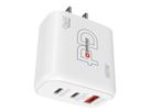 Power Charger 65W GaN US - Out: 2-Pol US, In: 1xUSB-C PD 5.0V, max. 65W, 1xUSB-C 5.0V, max. 20.0W, 1xUSB-A 5.0V, max. 18.0W