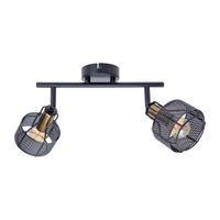 2er Deckenleuchte Spot Foro schwarz golden - E14, 80W, IP20