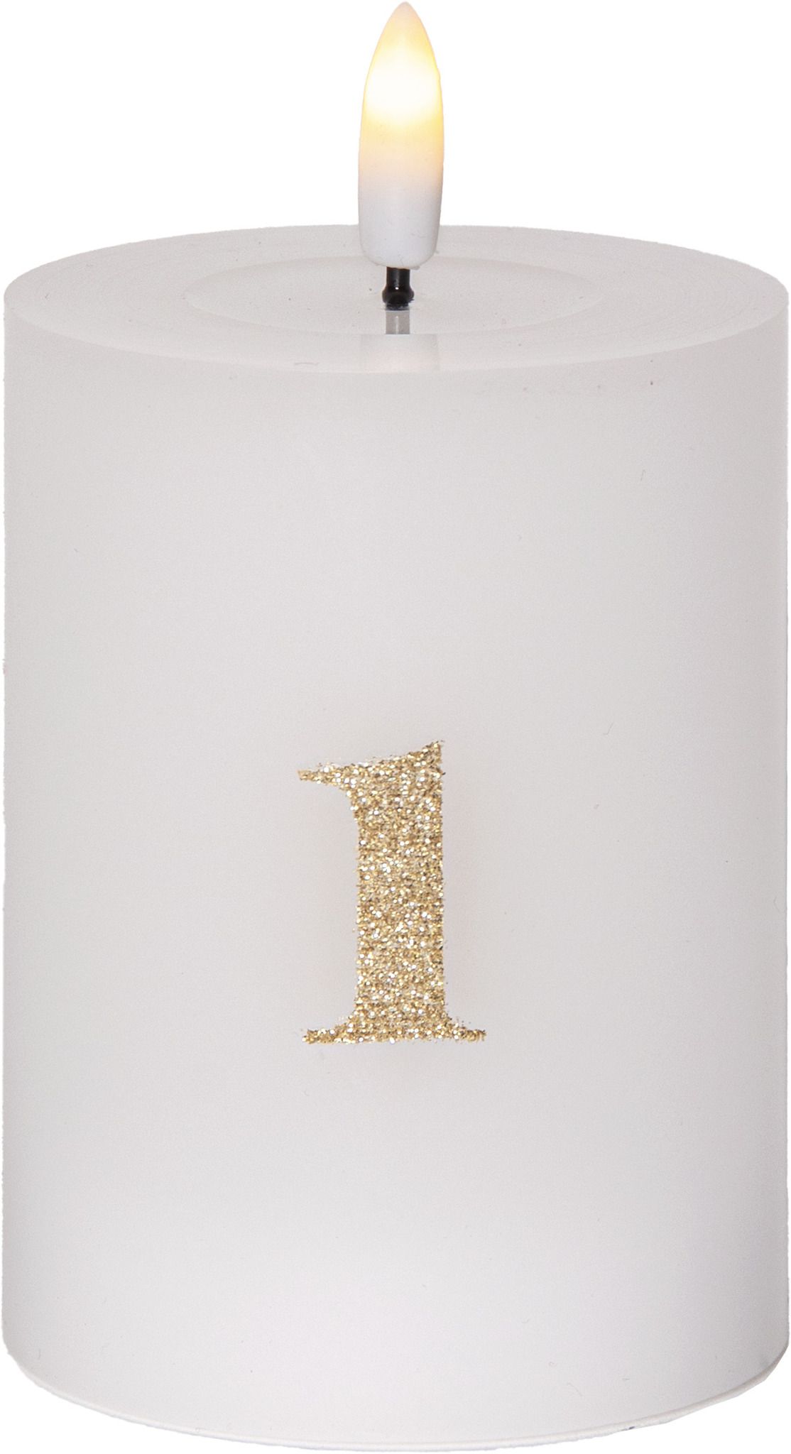 LED Pillar Kerze 4 pack Flamme Advent - Indoor, Weiss, 12.50 cm Höhe, Timerfunktion