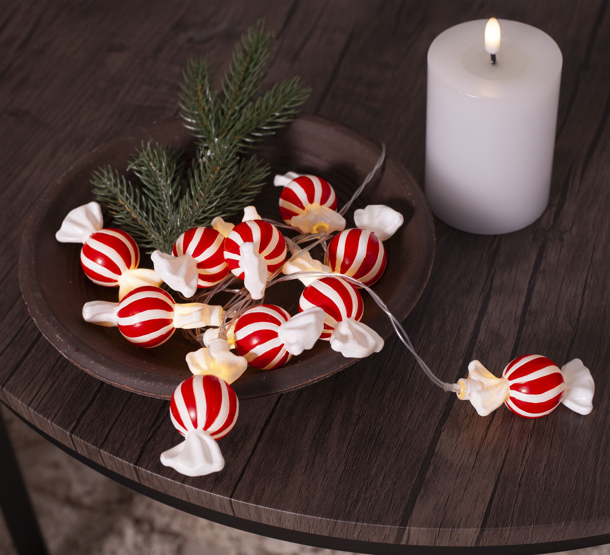 Lichterkette Bonbon - Indoor, Warmweiss, Rot