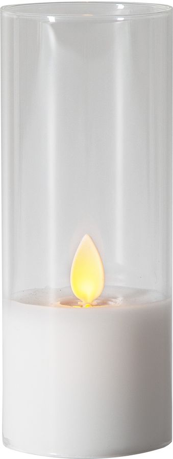 LED Pillar Kerze M-Twinkle - Indoor, Transparent, 12.5cm Höhe, Timerfunktion