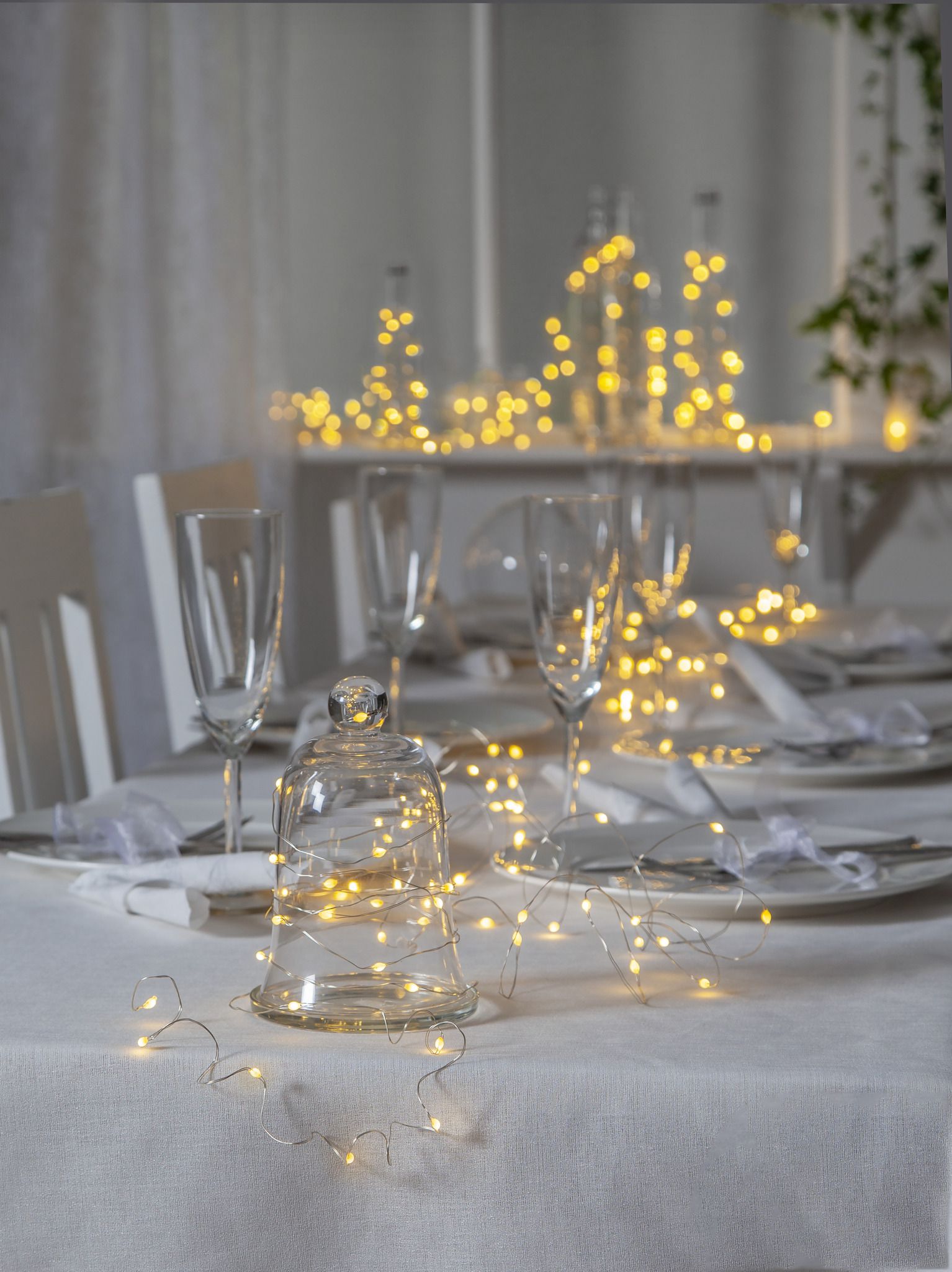 Lichterkette Dew Drop - IP20, Warmweiss & Multi, 100 LED