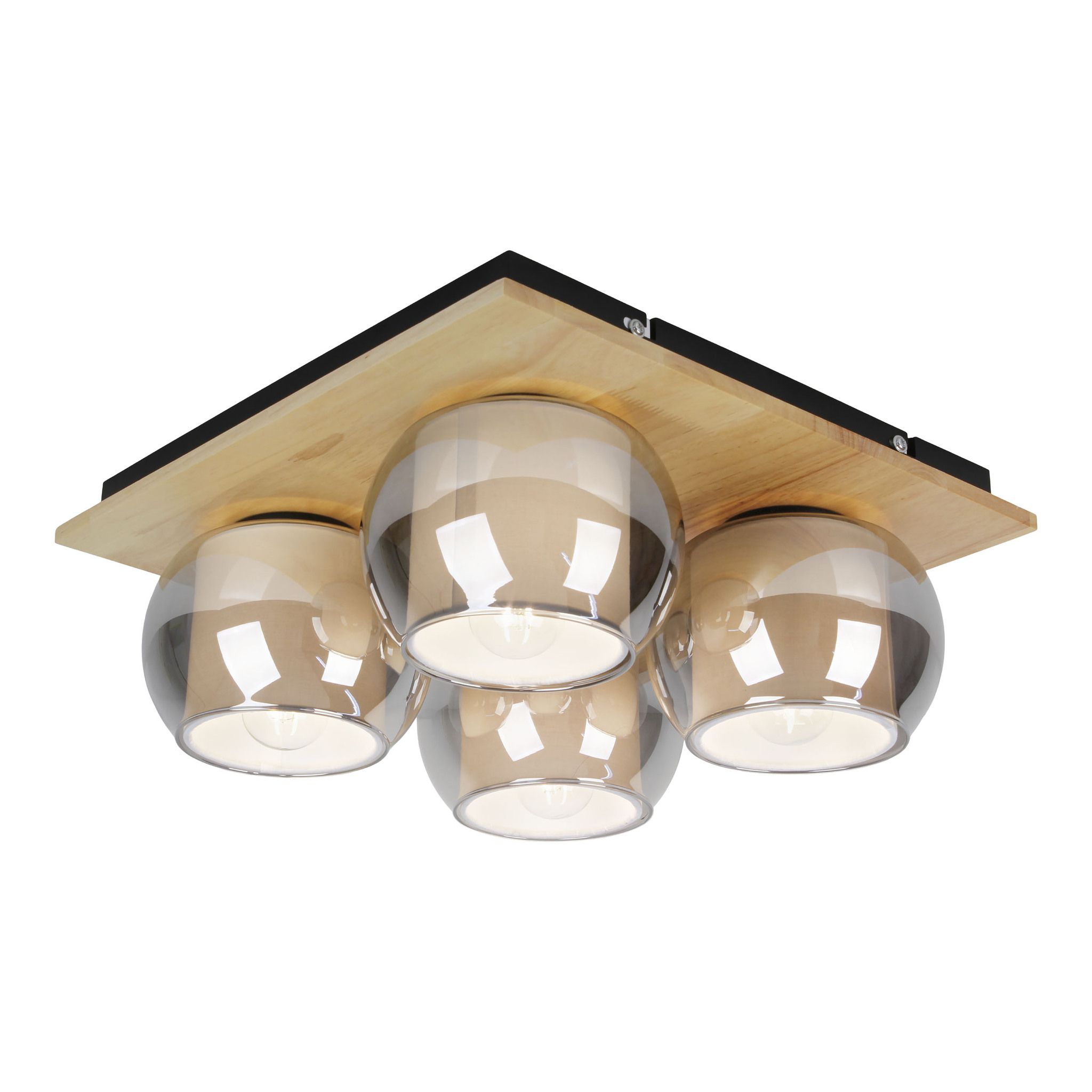 4er Wand-/Deckenspot TEXAS smokey - E27, IP20, 230V