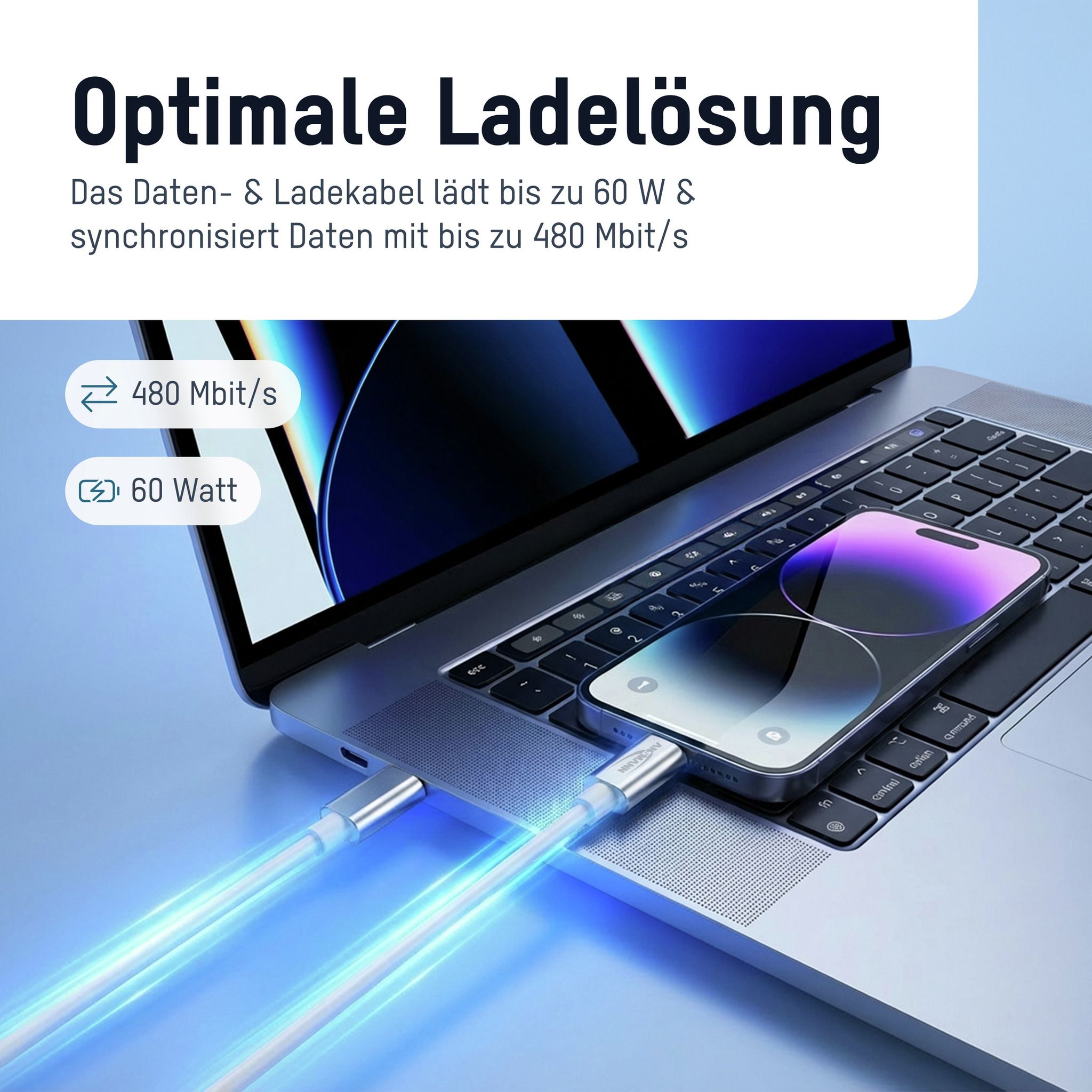 USB Typ-C zu Typ-C Daten und Ladekabel 120 cm - USB Typ-C zu Typ-C Daten und Ladekabel 120 cm