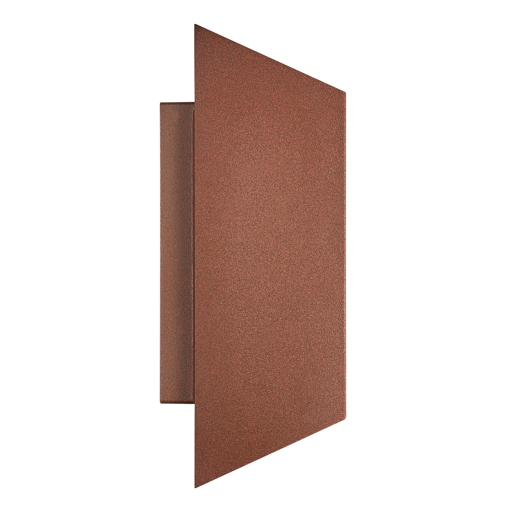 Nico Square 22, Wandleuchte, Rost - GU10, IP54, max.35W