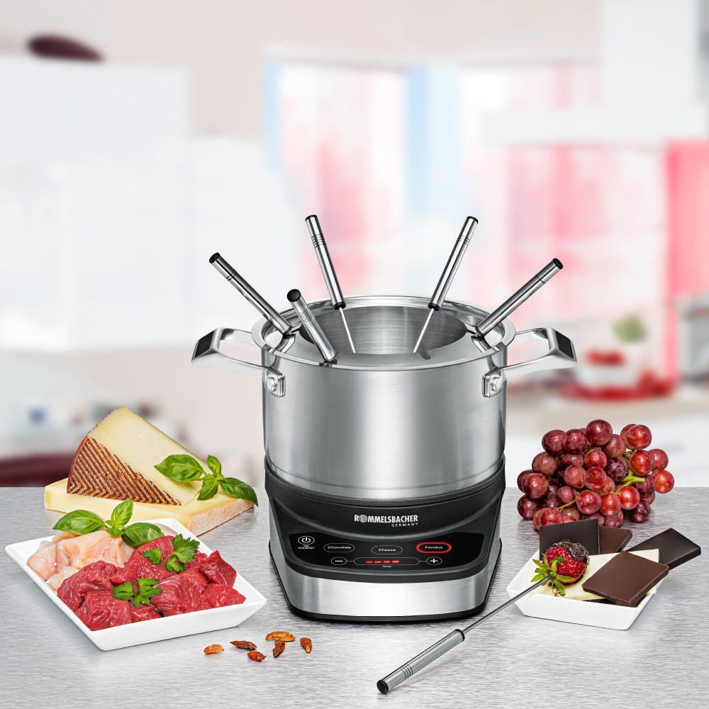 Fondue Set - Fondue Set, 230V, 1200W, Edelstahl/schwarz