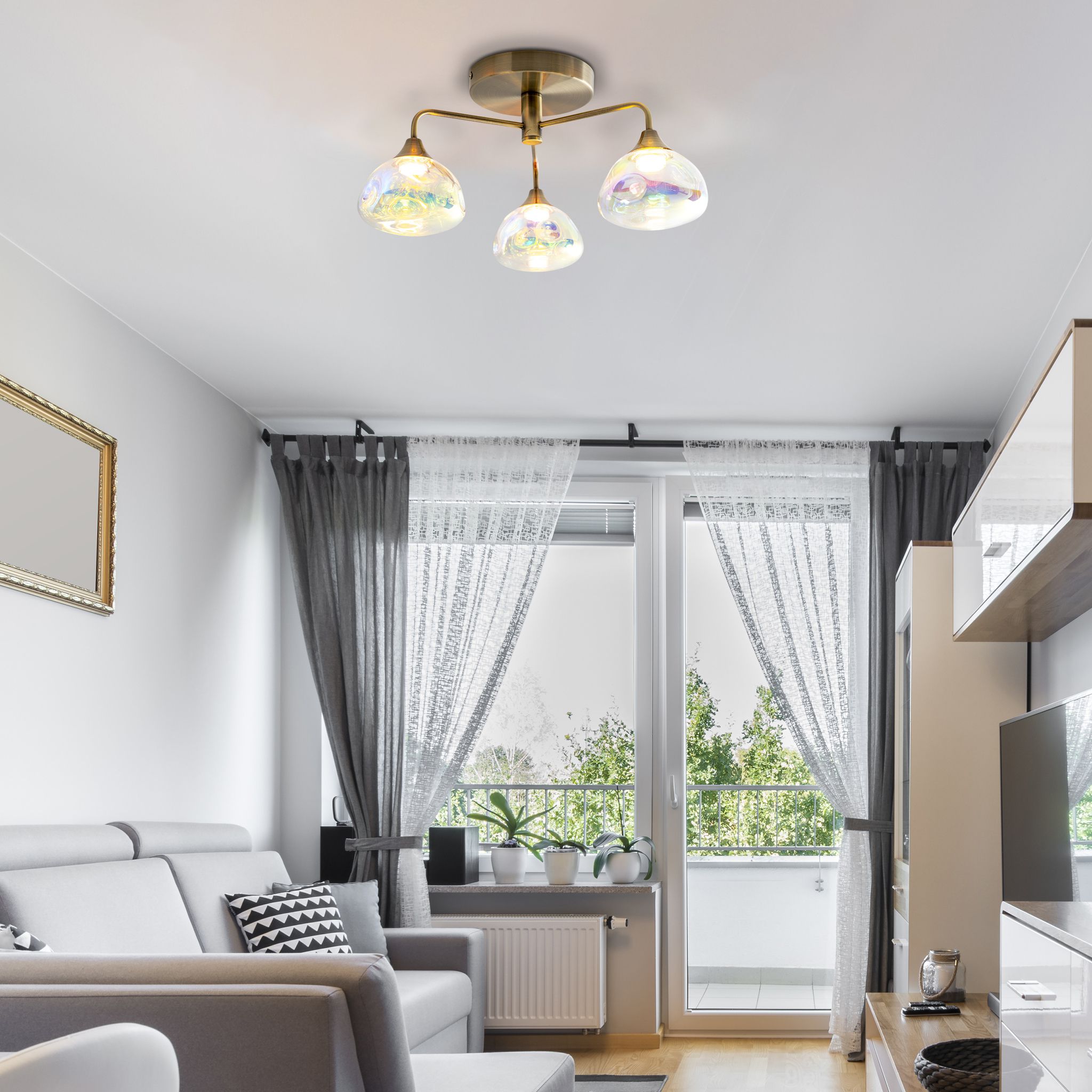 LED Deckenleuchte 3-flg Varna - LED fest verbaut, 2700K, warmweiss
