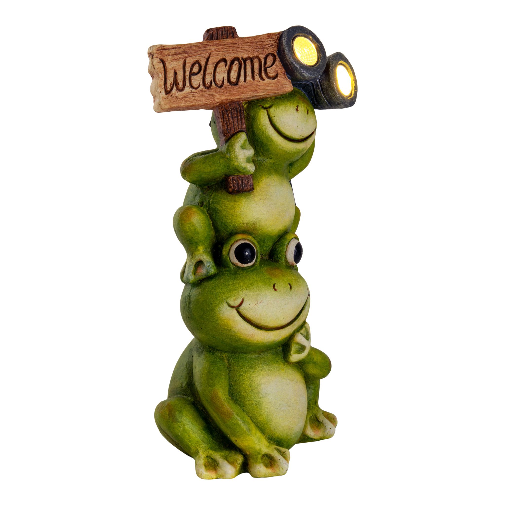LED Solarleuchte FROSCH H: 45 cm - IP44, 0.06W, Warmweiss
