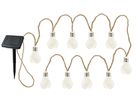 LED Solar Lichterkette MITRA - AKKU- Batt. (1.2V DC 300mAh),3000K,IP44,10 Leuchtmittel, Solarpanel 40x57mm,L= 3650mm, D=60mm,H=90mm