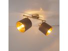 Wand-und Deckenleuchte MARON G (2er Spot) - E14, max. 2x40W, IP20, nickel + braun + gold, nicht dimbar, exkl. Leuchtm., L=460mm, B=120mm,H=207mm
