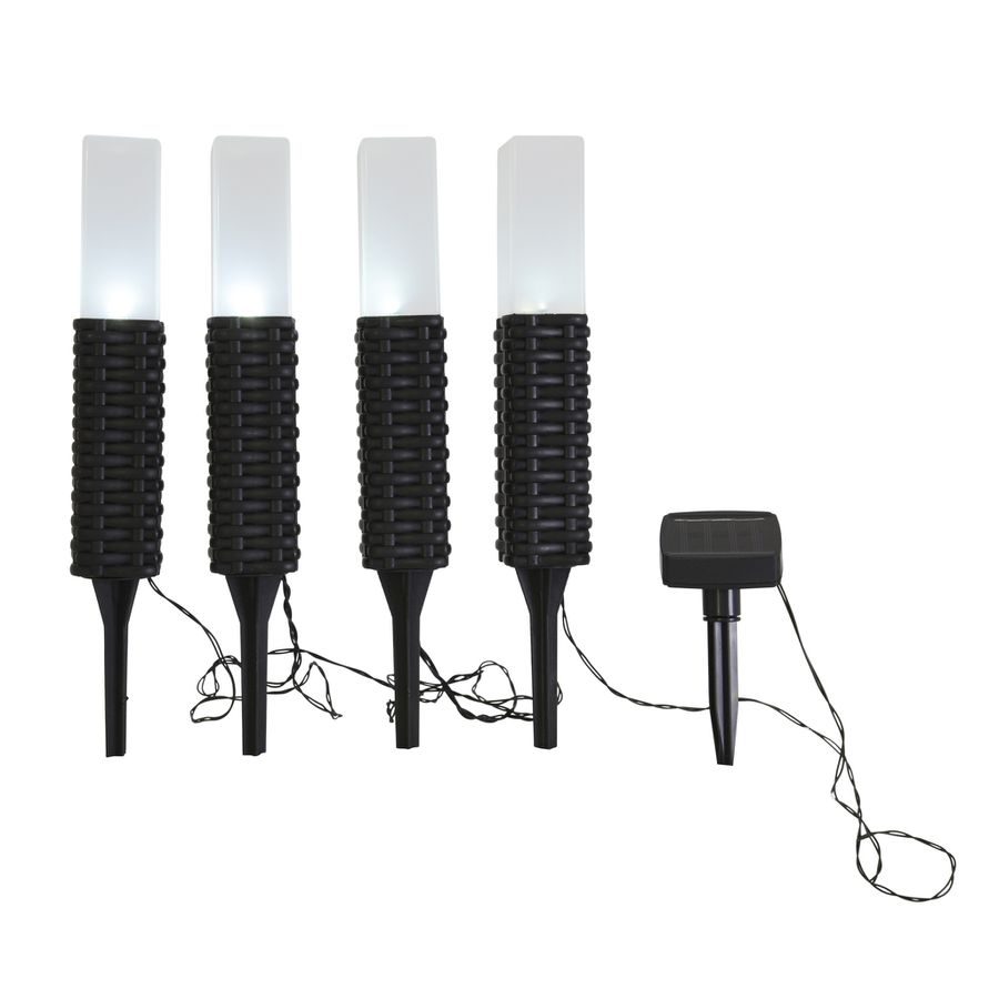 4er-Set LED-Outdoor-Erdspieß - IP44, kaltweiss, W