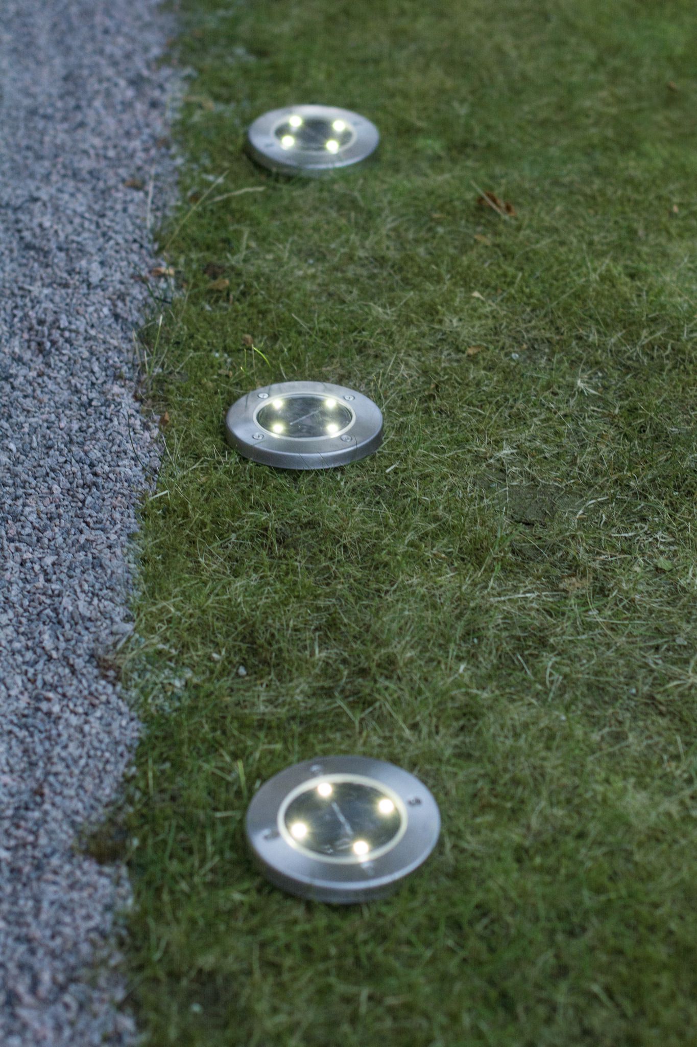 Solar 3-p Lawnlight - Silber, Lichtfarbe Warmweiss