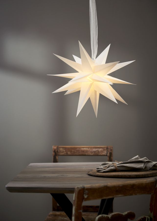 Papierstern December - IP20, Weiss