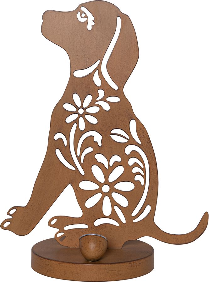 Solar Decoration Oxidog - Indoor, Outdoor, Warmweiss, Rost