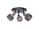 3er Deckenleuchte Spot Foro schwarz golden - E14, 120W, IP20