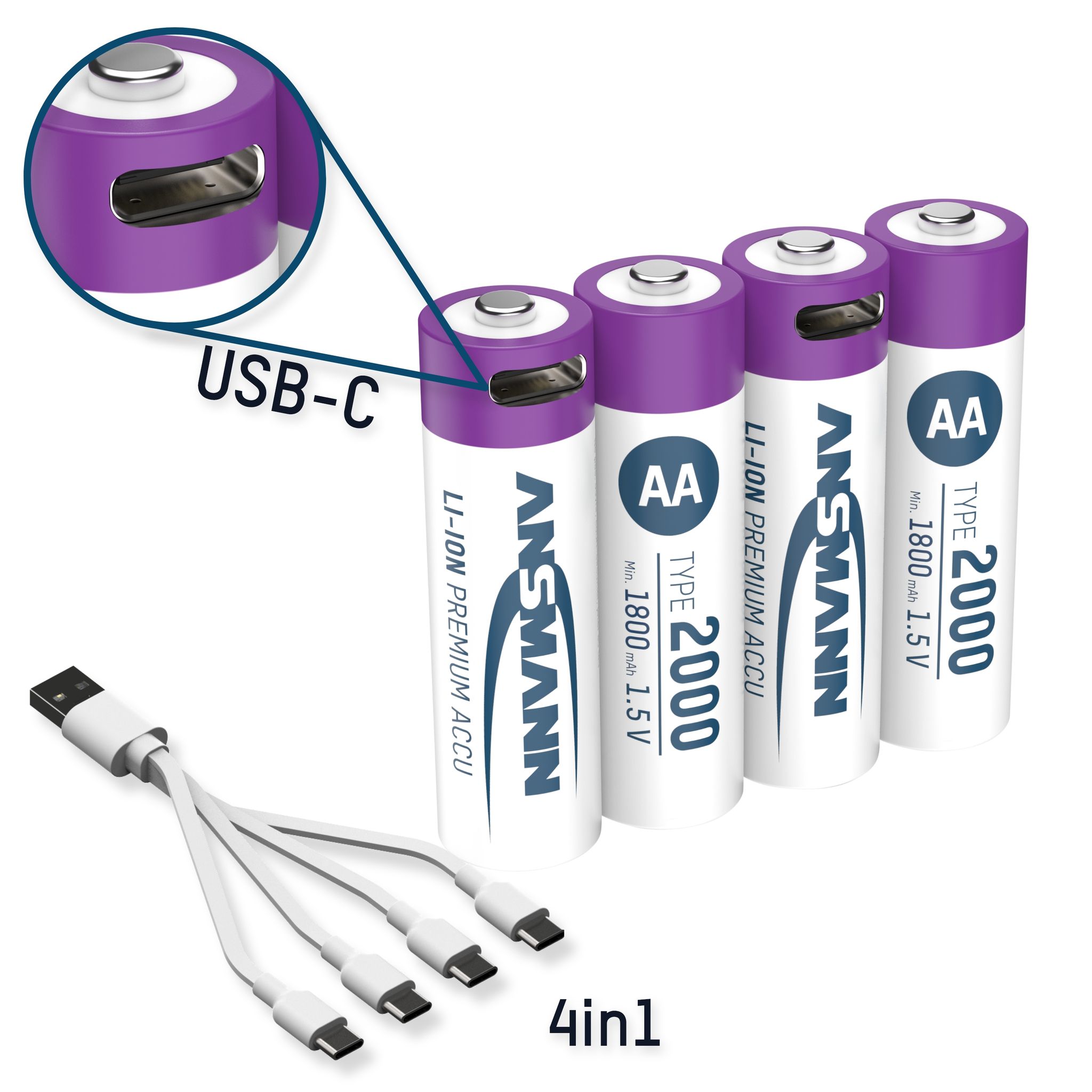 NiMH batteria ricaricabile Micro AAA 550mAh, 2er blister - 4er Kartonage