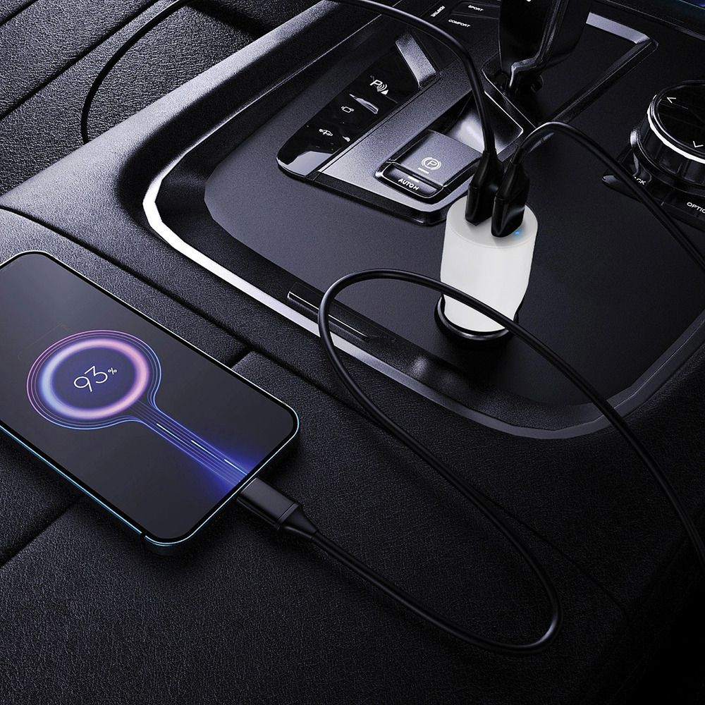 USB Car Charger & Micro USB - 20W, 1xUSB-A, 1xUSB-C