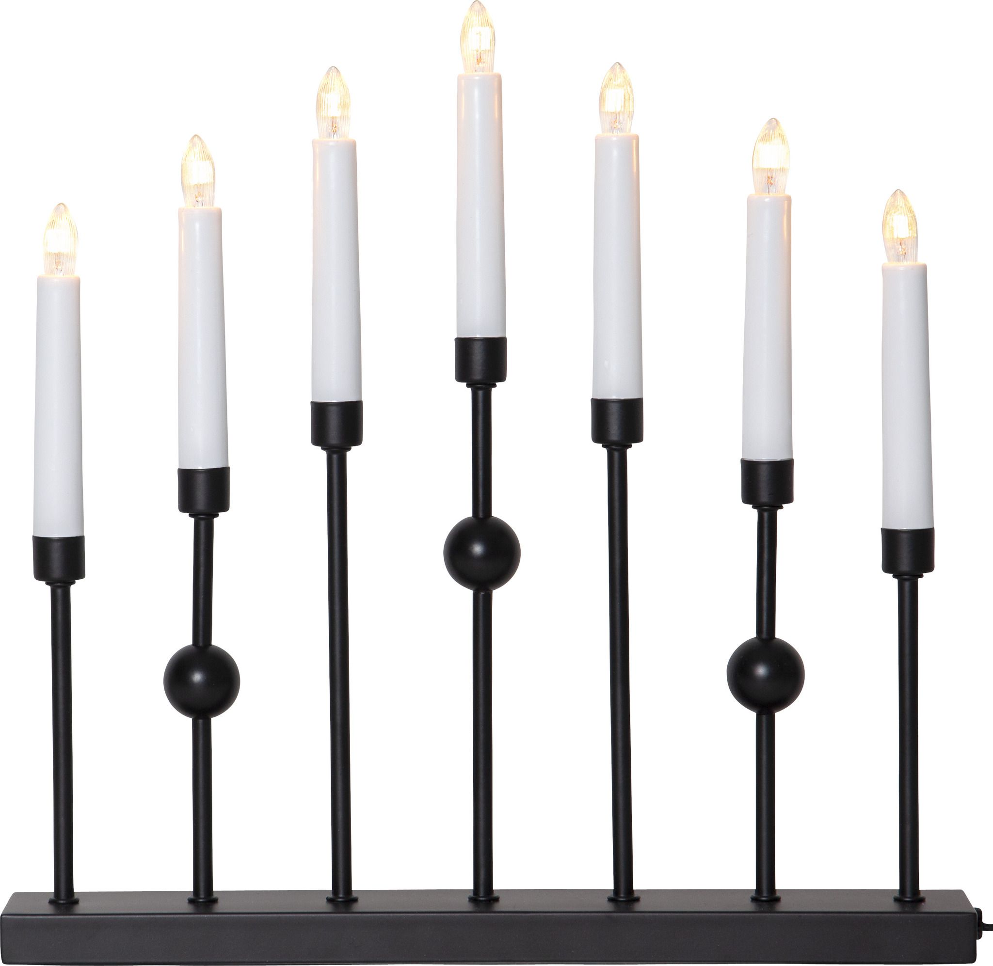 Kerzenleuchter Gustavo - IP20, Schwarz, Warmweiss