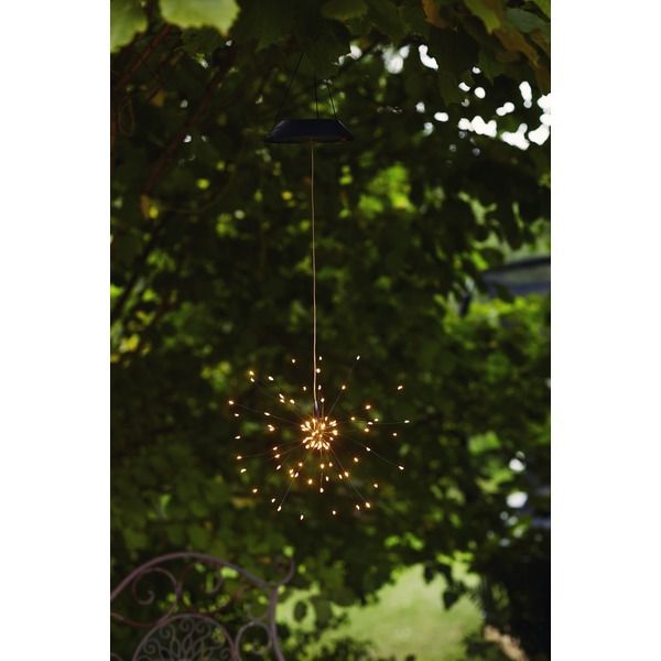 Solar Decoration Firework - Schwarz, Lichtfarbe Warmweiss