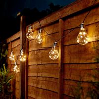 Solarlichterkette Vintage - warmweiss, transparent, 10-teilig