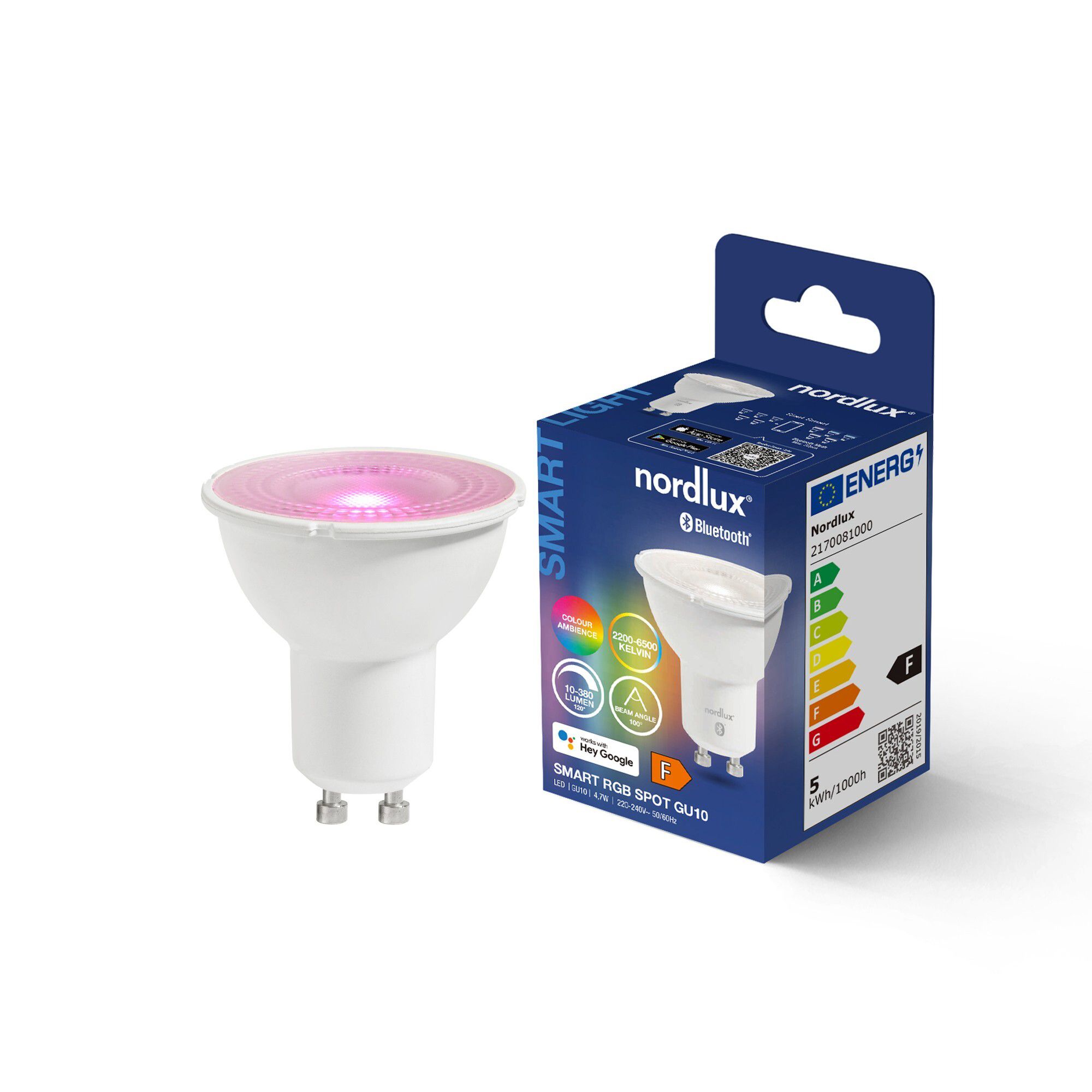 LED-Leuchtmittel Smart, GU10, RGB, Klar - 5.4W ,6500K, IP20