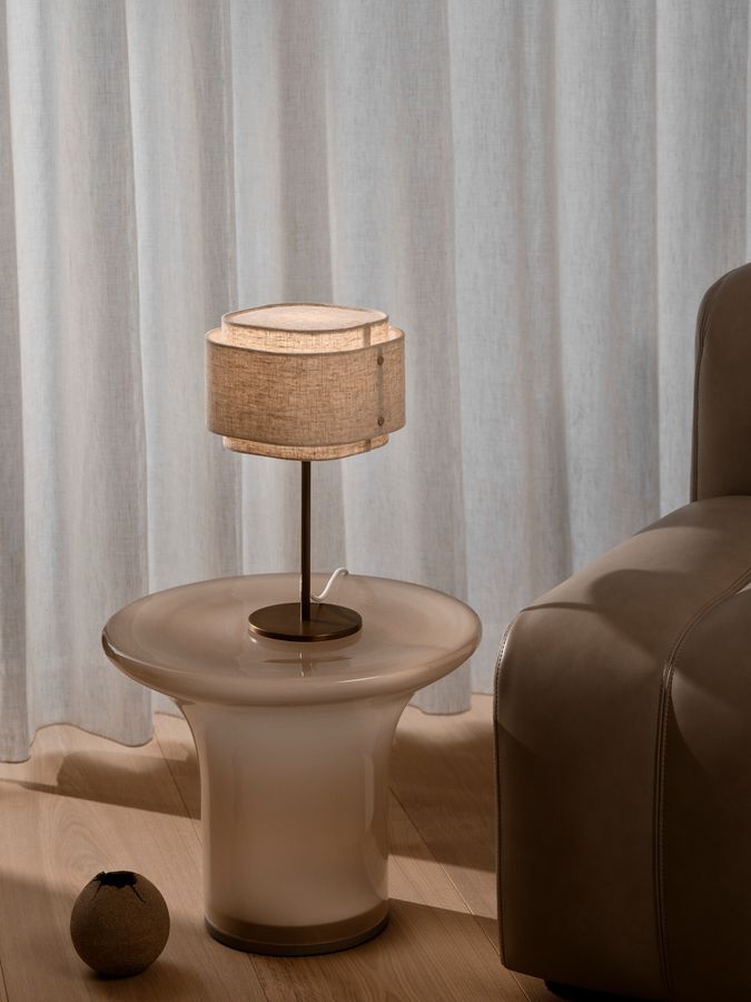 Tischlampe Takai Beige - E27, IP20, 230V