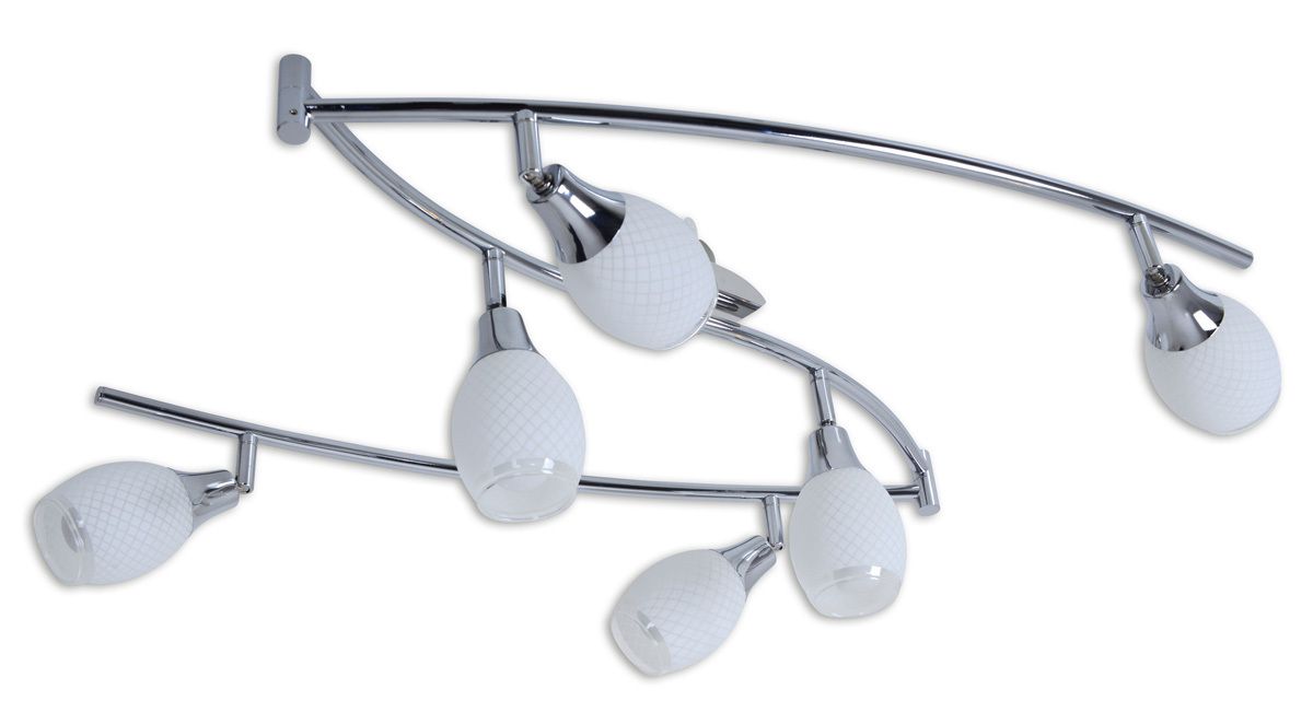 6er LED-Wand- u. Deckenschiene Rom - E14, 24W, IP20
