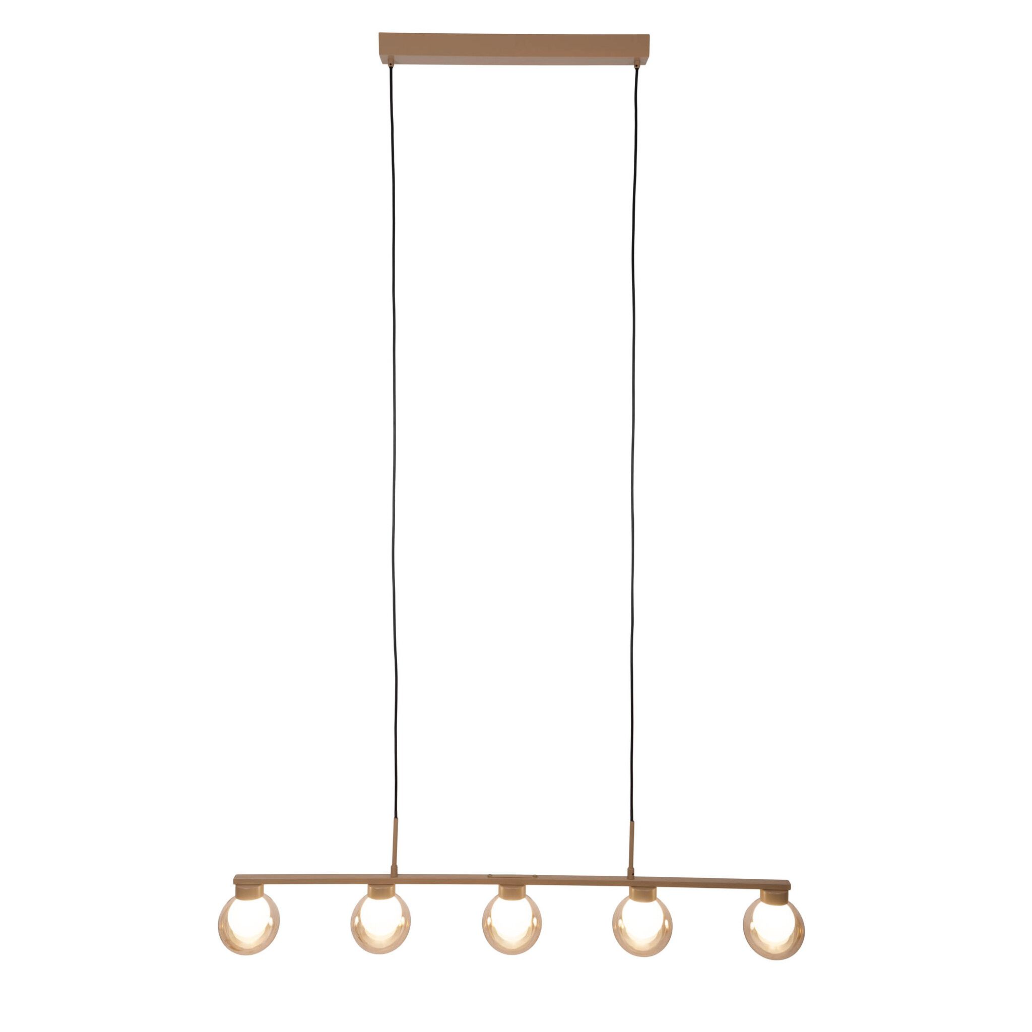 5er Pendelleuchte  DONIKA  L: 116 cm - IP20, G9, Braun