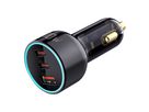 Car Charger 100W 3-Port - Out: C1: 100W PD, C2: 30W, A: 30W inkl. 1.0m 140W USB-C to C Kabel, schwarz