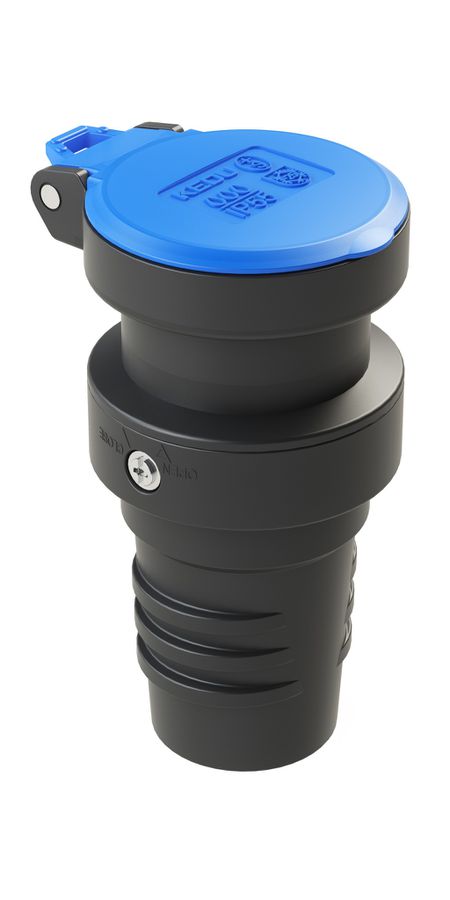 IP55 Montagekupplung Typ 23 - Kupplung T.23 einzeln zum montieren, Klappdeckel, 250V - 16A / max. 4000W, IP55 geschützt, S+