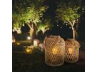 Dekoleuchte Korb natur - h: 38cm incl. Solar-LED-Kerze - IP44, warmweiss, 0.01W