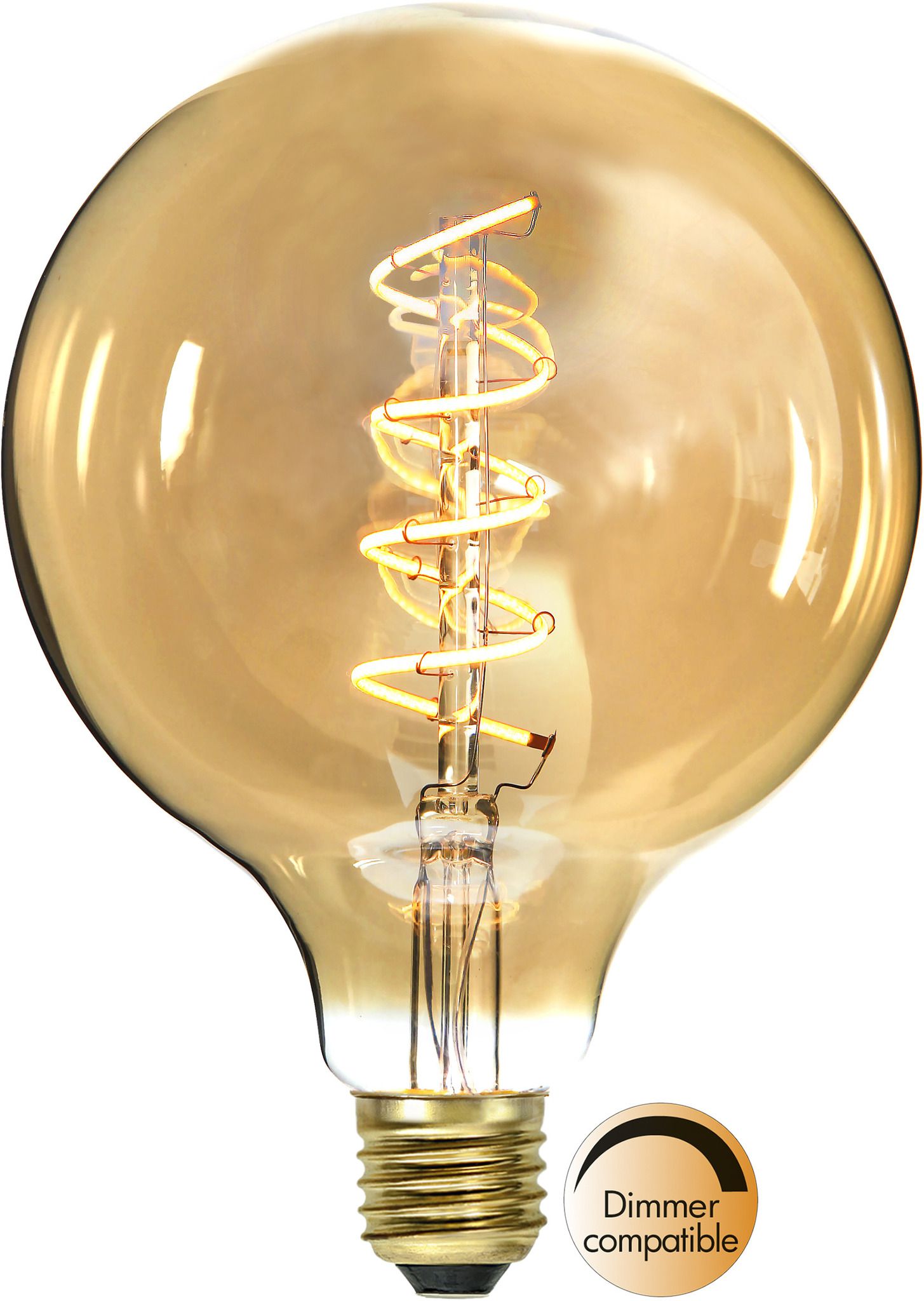 LED Leuchtmittel E27 G125 Decoled Spiral Amber - E27, 180Lm, 2100K, 3.2W, 220-240V AC