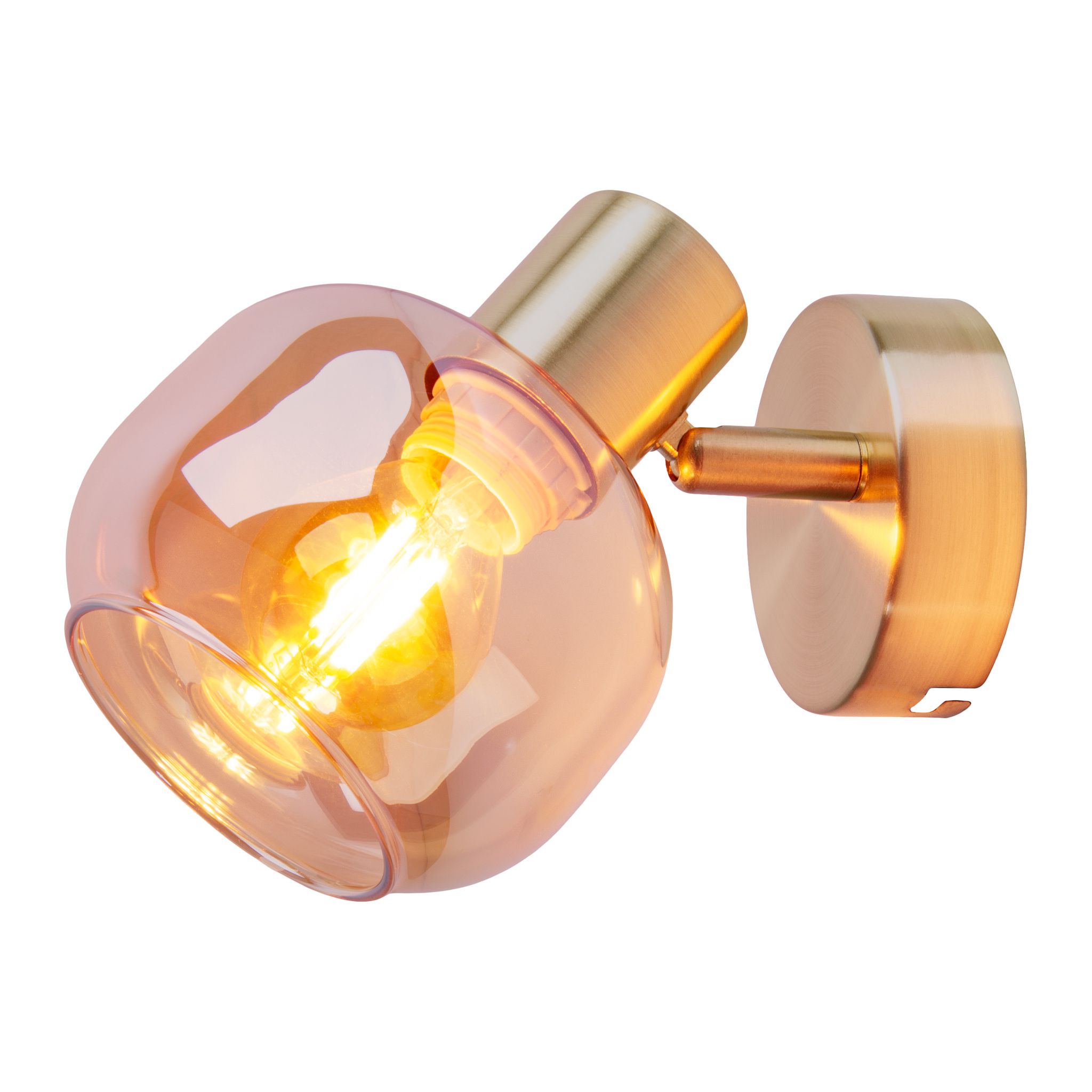 Glas-Wandspot Libby messing H: 16cm - E14, IP20, 40W, 230V