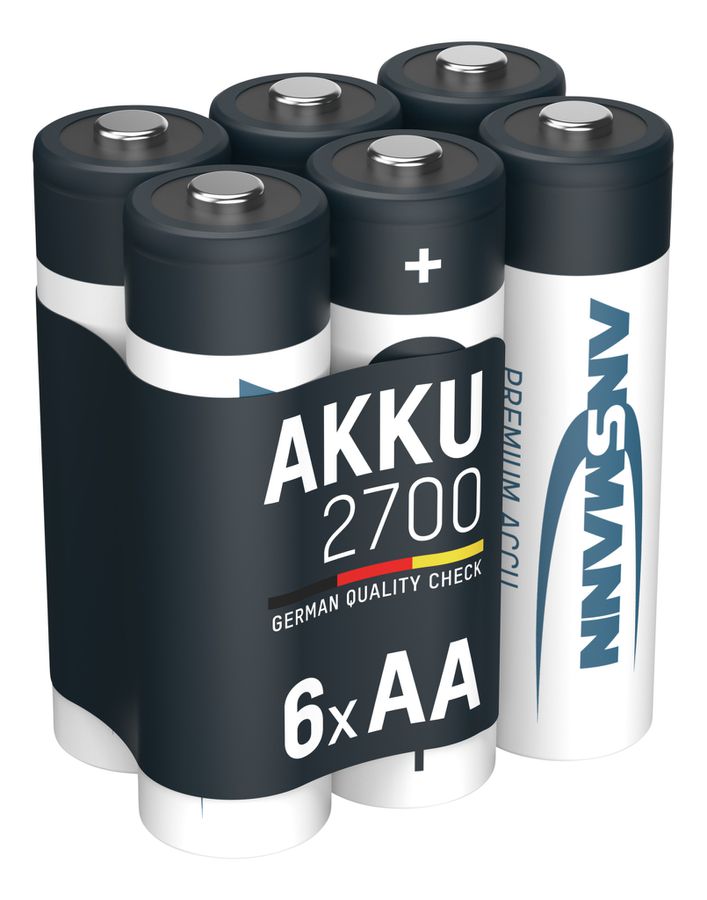 NiMH Akku Mignon AA Typ 2700 (min. 2650 mAh) 6er Schrumpffolie - 6er Pack