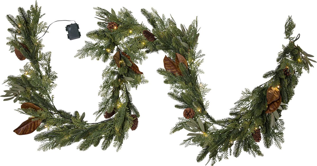 Girlande Mixi - Indoor, Warmweiss, Grün