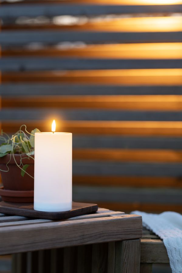 Solar Kerze Flamme Saul - Indoor, Outdoor, Warmweiss, Weiss