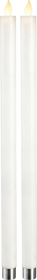 LED Dinner Kerze 2er Pack M-Twinkle - Indoor, Weiss, 40cm Höhe, Timerfunktion