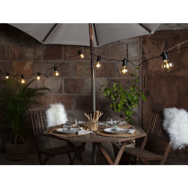 System 24 Extra, Partykette, 400x6.5cm - Schwarz, Warmweiss