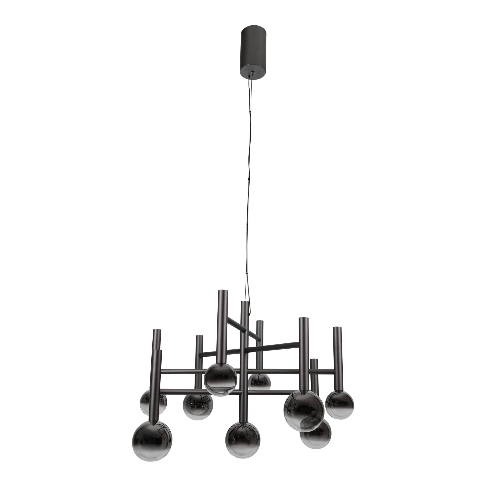 9er LED Pendelleuchte  SINGAPUR : 65cm schwarz - IP20, LED-Modul, Schwarz
